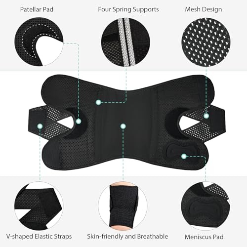 SolidFit Knee Brace with Side Stabilizers for Meniscus Tear, Adjustable Knee Wrap for Pain Relief, Breathable Compression Knee Support for Knee Pain, ACL, MCL, Arthritis, Sports, Women&Men (Black, X-Large) - Image 2