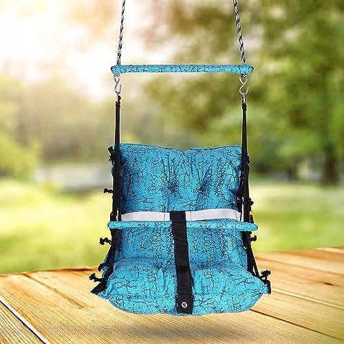Sprointal Swing For Kids, Baby Swing Chair Cotton Children Folding And Washable 1-5 Years Swing With Safety Belt,Home And Garden Jhula For Babies |Swing For Kids|Hanging Cradle (Blue B) - 45.5 Cm - Image 3