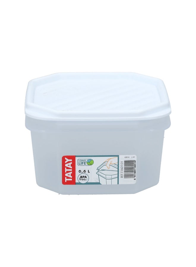 TATAY Square Food Storage Container White 0.6 Liter 1160101 - Image 1