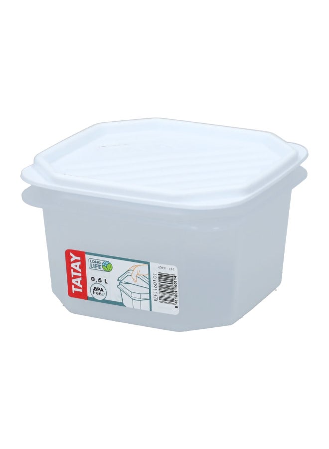 TATAY Square Food Storage Container White 0.6 Liter 1160101 - Image 2