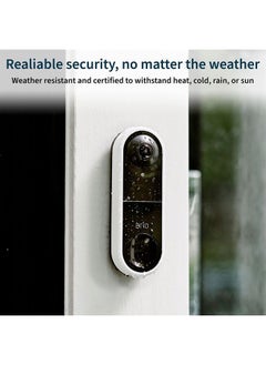 ARLO Essential Wired Video Doorbell - HD Video, 180° View, Night Vision, 2 Way Audio, DIY Installation (wiring required), Security Camera, Doorbell Camera, Home Security Cameras, White - AVD1001  - Image 1
