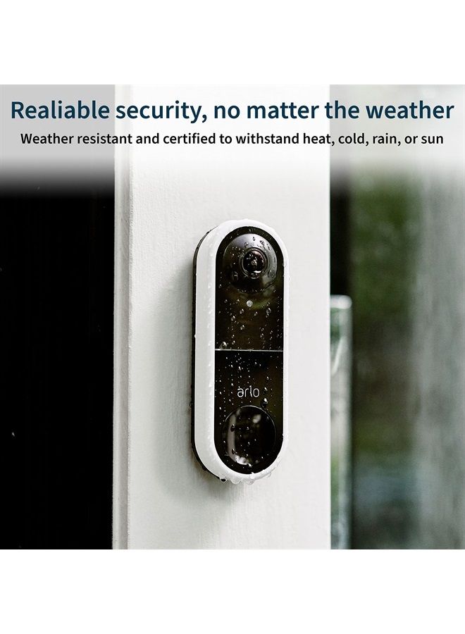 ARLO جرس باب فيديو سلكي أساسي - فيديو عالي الدقة، زاوية رؤية 180°، رؤية ليلية، صوت ثنائي الاتجاه، تركيب سهل (يتطلب توصيل الأسلاك)، كاميرا أمان، كاميرا جرس الباب، كاميرات أمان منزلية، أبيض - AVD1001 - Image 1