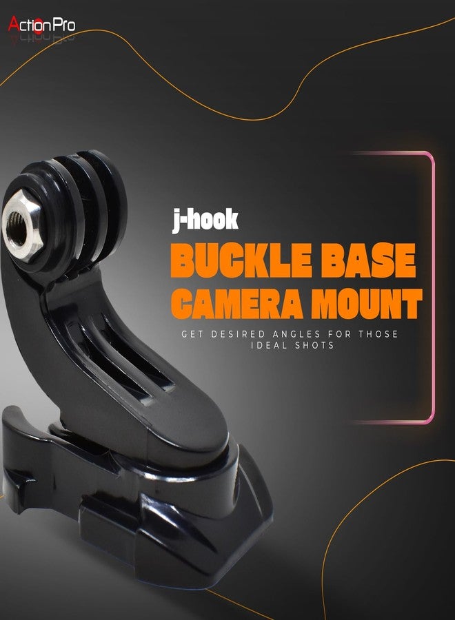 Action Pro 360 Degree Rotatable J-Hook Buckle Base Vertical Surface Mount Adapter Compatible with GoPro-13/12/11/10/9/8/7/6/5/4/3+/3/DJI/Insta-360/Yi/SJCAM & Other Action Cameras - Image 3