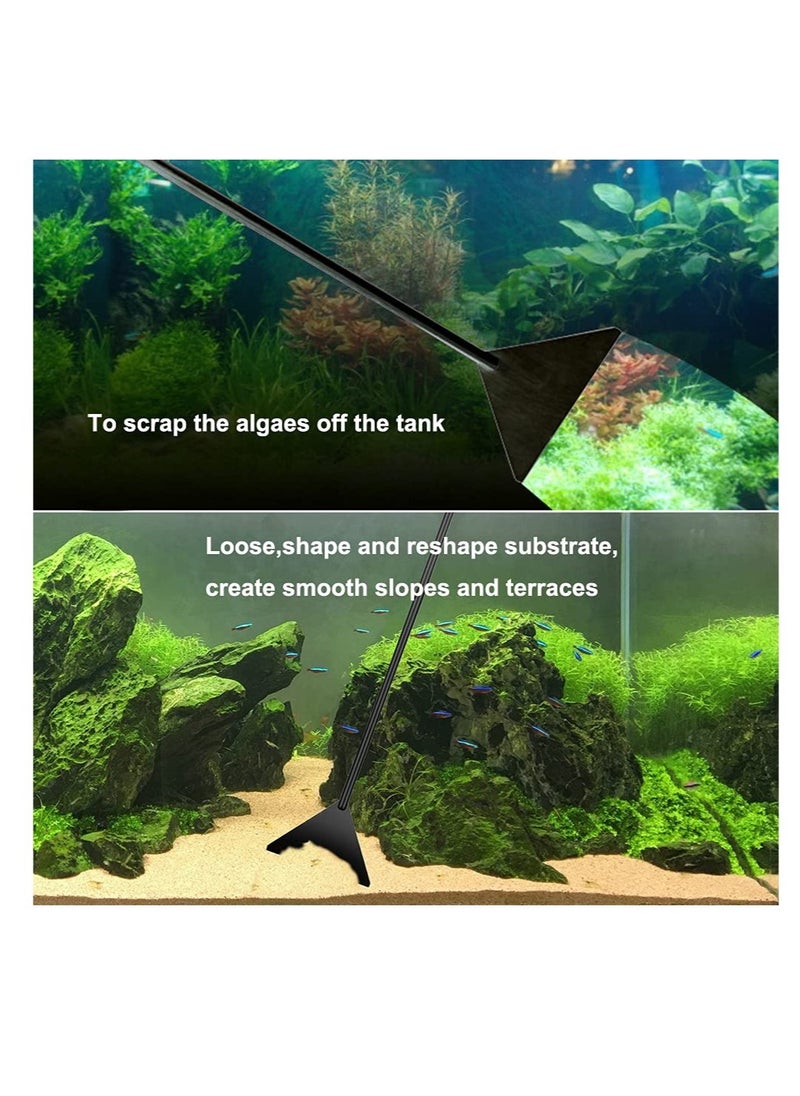 SYOSI - 4Pcs Aquascaping Tools Kit, Long Stainless Steel Aquarium Plant Tools with Black Anti-rust Coating, Aquarium Tweezers, Scissors, and Scrapers for Aquascaping Cleaning（Free Magnetic Tool Holder） - Image 1