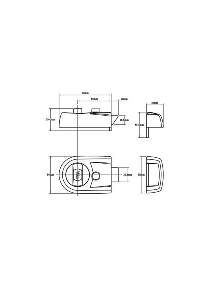 Yale Y3 Contemporary Nightlatch 60mm  Polished Brass Rim Latch with Snib Button  - Image 2