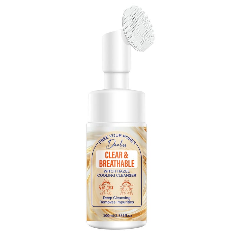 Danliss Witch Hazel Refreshing Cleansing Foam with Brush - Deep Clean,  100ml - Image 5