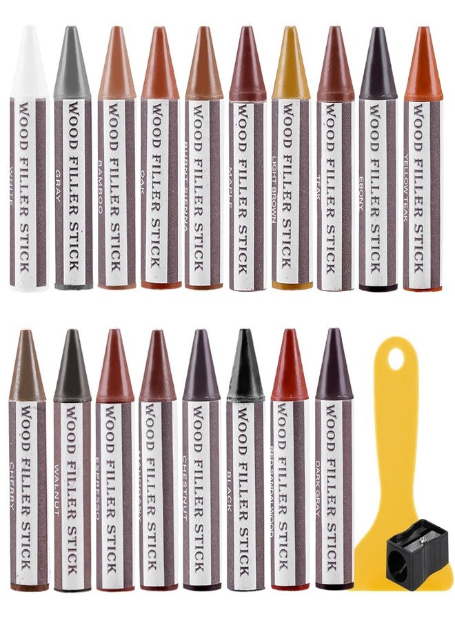 SEISSO Wood Filler Stick, 18 Colors Furniture Crayons for Scratches, Furniture Scratch Repair Wax Filler Stick, Perfect for Restore Hardwood Floor, Holes, Crack, Laminate, Carpenters, Tables, Desks - Image 1