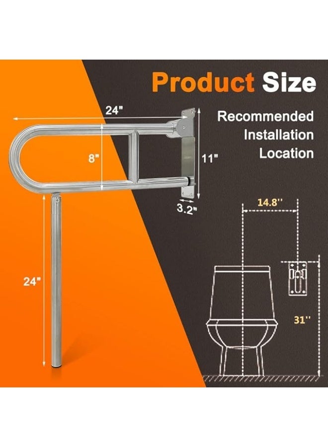 Foldable bathroom support bar for the elderly and disabled – wall-mounted grab bar for toilet and shower to enhance safety and stability - Image 3