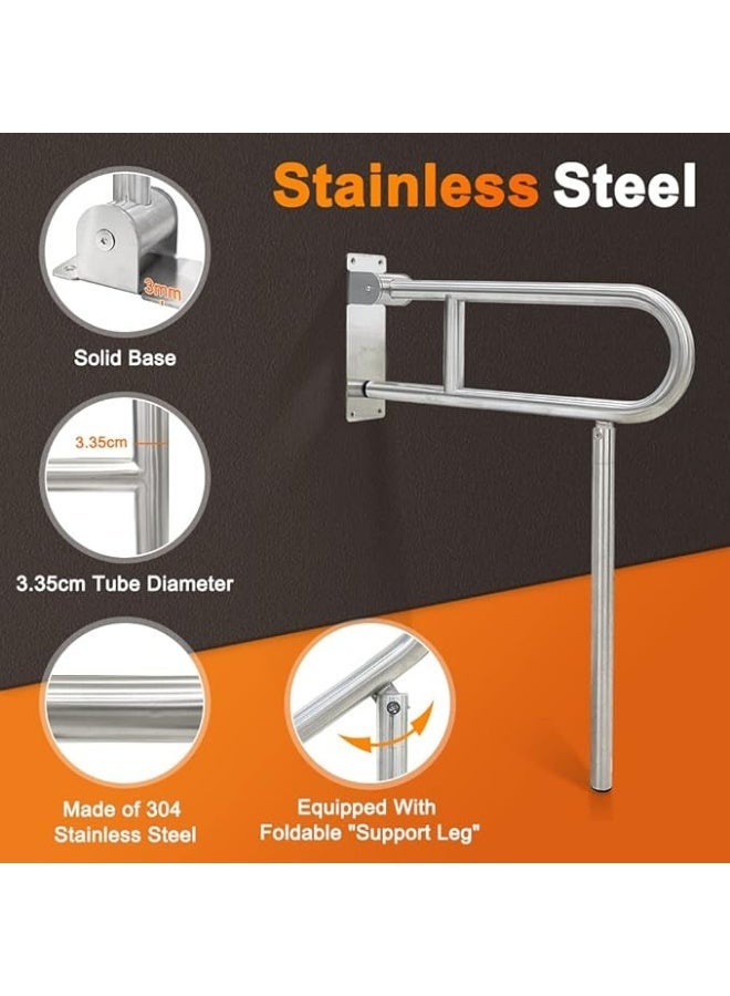 Foldable bathroom support bar for the elderly and disabled – wall-mounted grab bar for toilet and shower to enhance safety and stability - Image 2