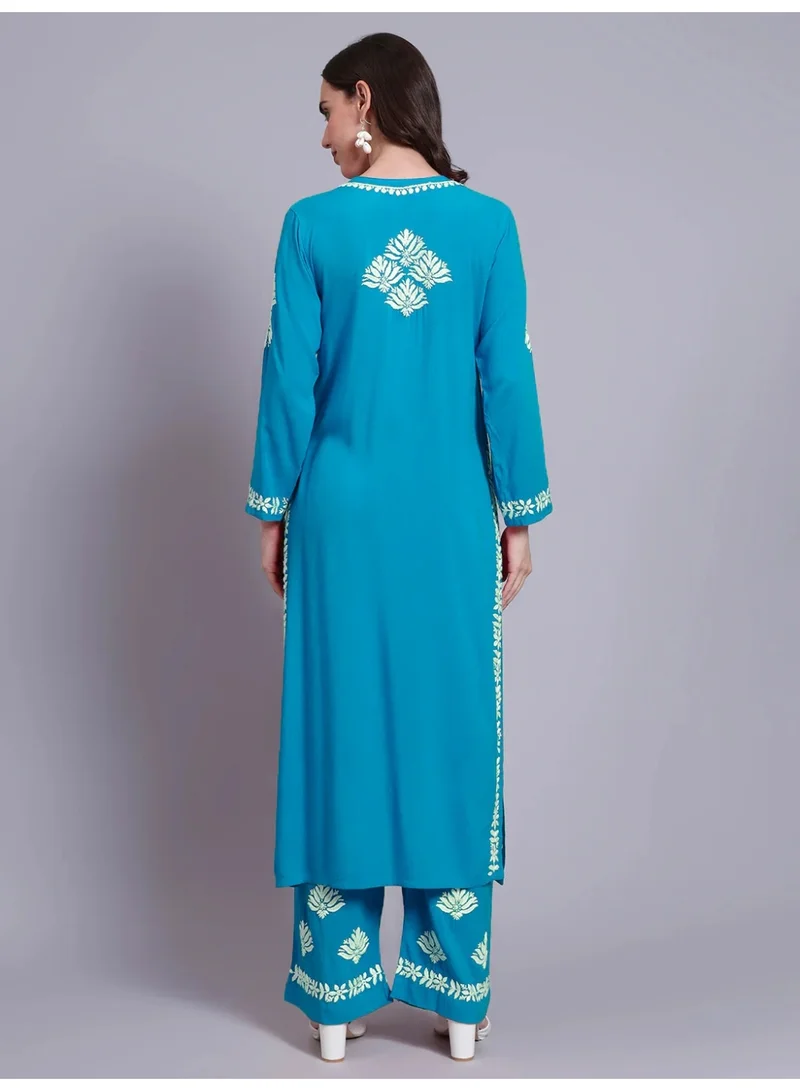 الايا مجموعة كورتا شيكانكاري رايون المطرزة يدويًا للسيدات AL4084KS