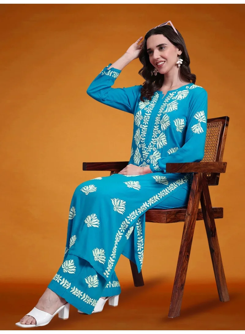 Alaya  Women Hand Embroidered Chikankari Rayon kurta set AL4084KS for Women | Best Price UAE