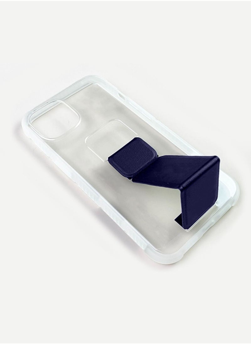 Wtech - Hand Grip With Anti-shock Case Cover For Apple iPhone 14 Pro Max Clear/Navy Blue - Image 1