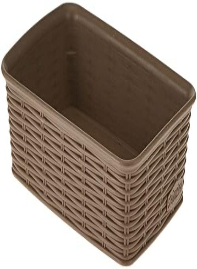 AKDC Stefanplast Elegance Rattan Basket, Dove Grey, 20X14X6 Cm, 30901, Basket- S, Medium - Image 1