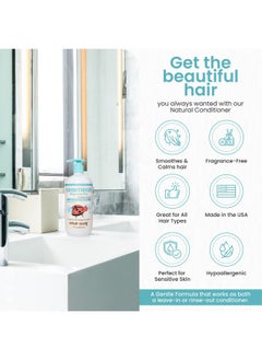 Little Twig Little Twig Hair Conditioner, Natural Conditioner with Plant Derived Formula, Contains Essential Oils and Extracts, Suitable for Whole Family, Fragrance-Free, 17 fl oz.  - Image 4