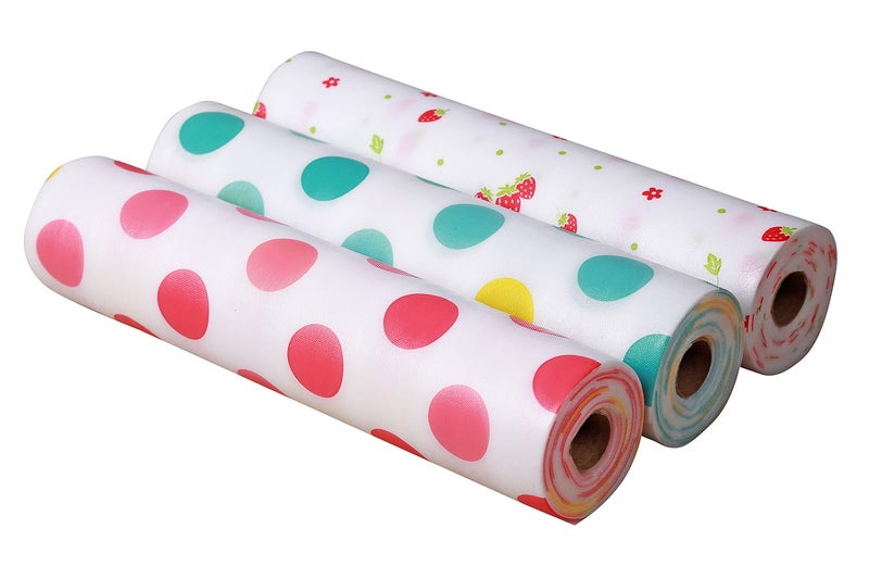 Maharsh Printing Antibacterial Cabinet Plastic Polka Dot Foam Household Wardrobe Moisture Drawer Pad Waterproof Non-Slip Paper Kitchen Cupboard Liners Roll Mat(Multicolour) (3, 30x300) - Image 2