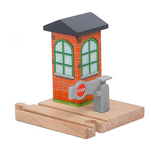 ORBRIUM Wooden Train Tracks Accessories Set Engine Stopgo Checkpoint Compatible with Thomas Friends Wooden Railway Brio IKEA Melissa Doug STEM Toys - Image 1