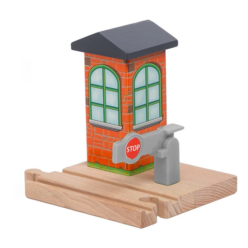 ORBRIUM Wooden Train Tracks Accessories Set Engine Stopgo Checkpoint Compatible with Thomas Friends Wooden Railway Brio IKEA Melissa Doug STEM Toys - Image 2
