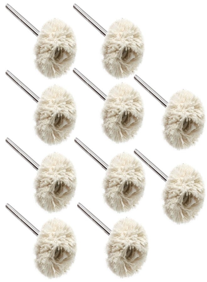 TorSor 10 Pack Felt Polishing Wheel with Wool Cotton Strip 1/8'' Shank Abrasive Buffing Brushes Wheels for Dremel Rotary Tool Shining Guitar Fret Compound Stainless Steel Watch Stone Crystal Resin - Image 1