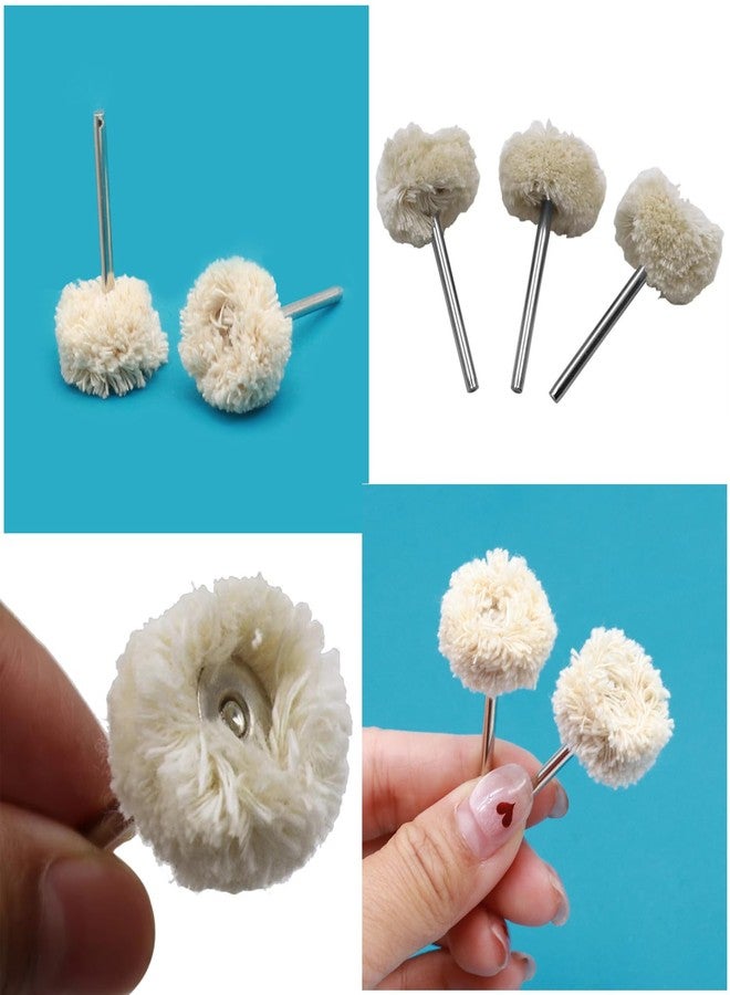 TorSor 10 Pack Felt Polishing Wheel with Wool Cotton Strip 1/8'' Shank Abrasive Buffing Brushes Wheels for Dremel Rotary Tool Shining Guitar Fret Compound Stainless Steel Watch Stone Crystal Resin - Image 5