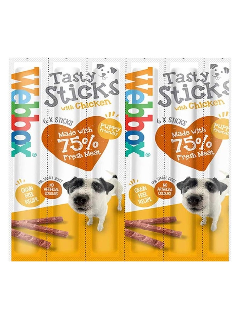 Webbox Dogs Delight Chicken Meaty Sticks Dog Treat 72 STICKS TOTAL Howsehold Bag  - Image 1