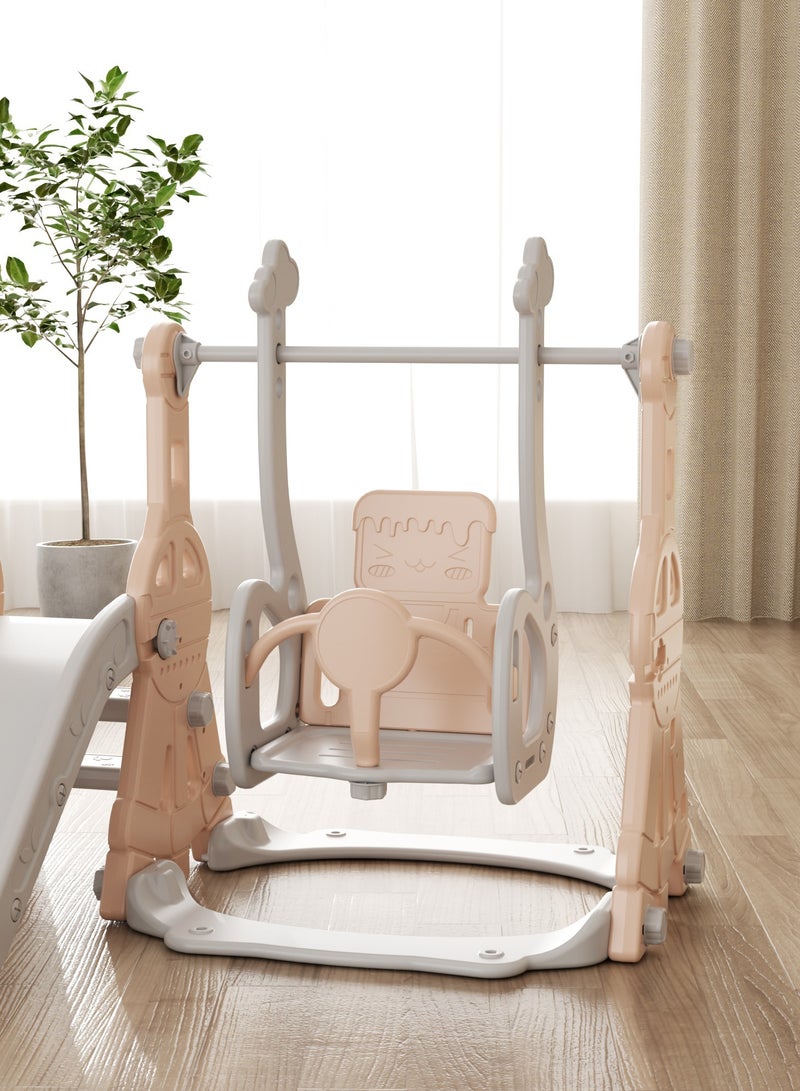 فول جوي مجموعة زحليقة وأرجوحة مع حلقة كرة سلة 3*1 للأطفال،مجموعة ملعب داخلي وخارجي للأطفال الصغار،مجموعة ألعاب تسلق للأطفال - Image 3