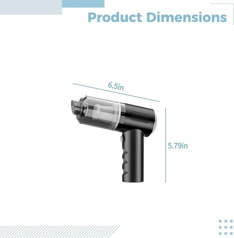 Black Type C Rechargeable Cordless Vacuum Cleaner for Car and Home - Image 4