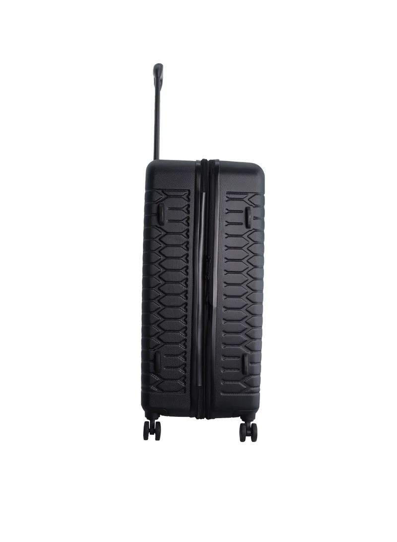 Discovery Discovery Reptile ABS Hardshell Large Check-In Luggage Black, Durable Lightweight Expandable Suitcase, 4 Double Wheel With TSA Lock Trolley Bag (28 Inch).