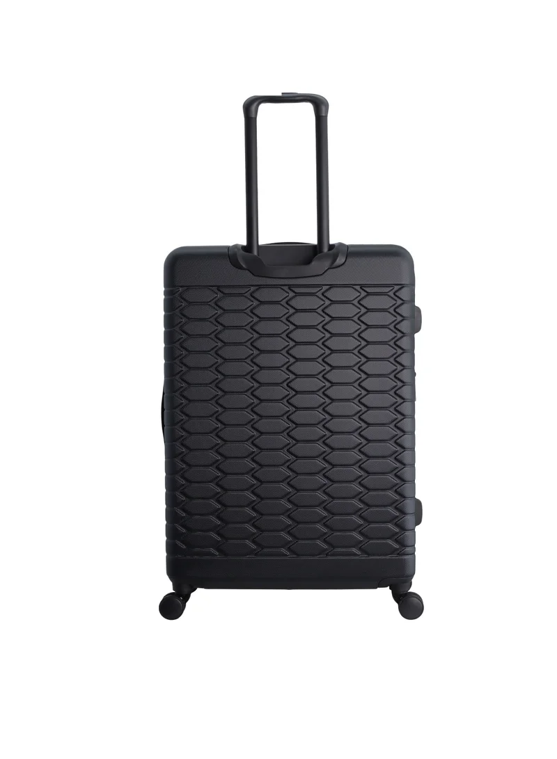 Discovery Discovery Reptile ABS Hardshell Large Check-In Luggage Black, Durable Lightweight Expandable Suitcase, 4 Double Wheel With TSA Lock Trolley Bag (28 Inch).