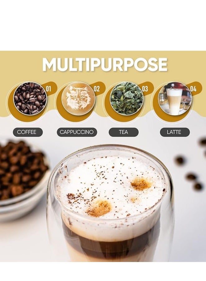 HOME ZONE Double Walled Glass Coffee Mugs By Chef"s Unique Insulated Coffee Mugs With Handle And Bamboo Lid, Clear Glass Cups For Coffee Tea Latte Cappuccino Espresso (Set of 2) 450 ml - Image 5