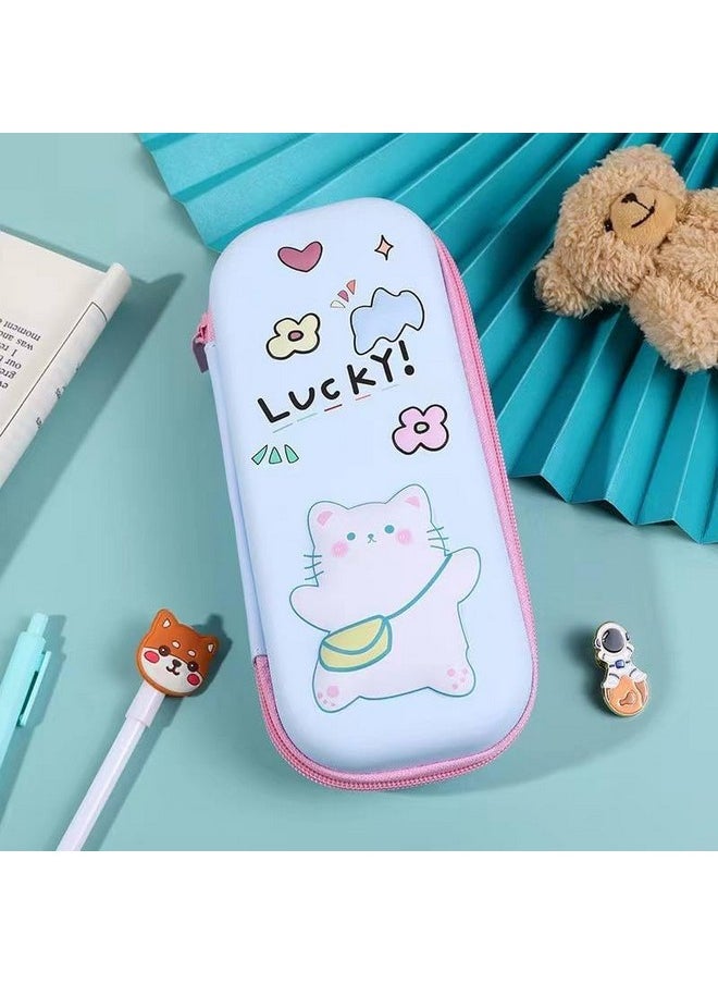 DD RETAILS DD RETAILS 3D Cover EVA Pencil Case || Large Capacity Pencil Pouch for Boys & Girls || Cartoon Design Pencil Box/Case/Pouch for School (Print May Very) (Pack of 1) (Lucky Cat)  - Image 2
