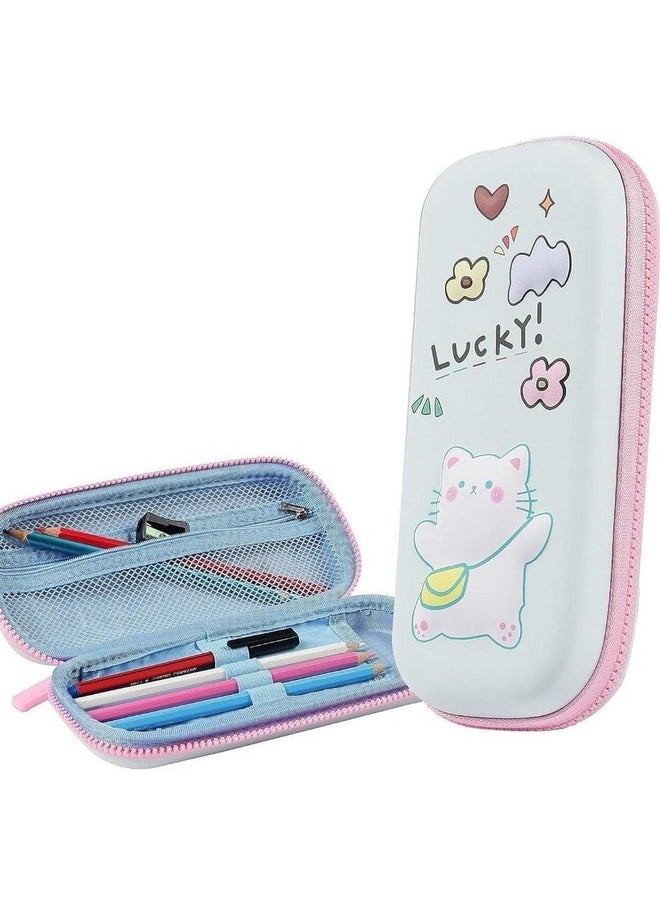 DD RETAILS DD RETAILS 3D Cover EVA Pencil Case || Large Capacity Pencil Pouch for Boys & Girls || Cartoon Design Pencil Box/Case/Pouch for School (Print May Very) (Pack of 1) (Lucky Cat)  - Image 1