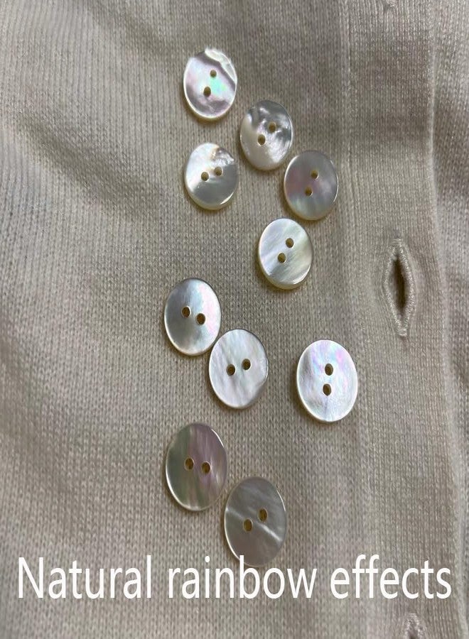 Ldouxx 20 Pieces Genuine White Mother of Pearl Buttons for Shirts Dresses Polo DIY Craft (Diameter 11.5MM) MOP 2 Holes Buttons - Image 4