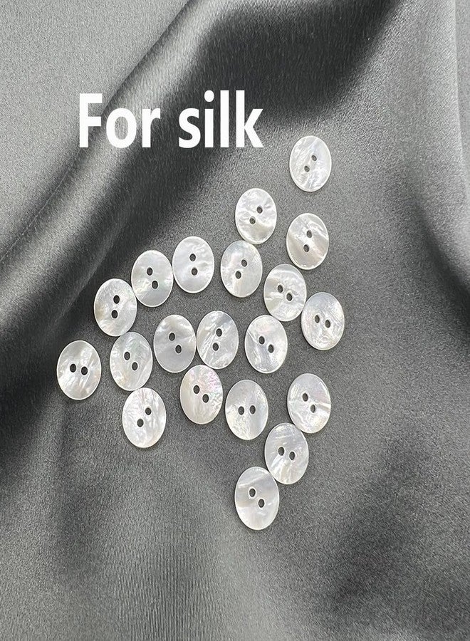 Ldouxx 20 Pieces Genuine White Mother of Pearl Buttons for Shirts Dresses Polo DIY Craft (Diameter 11.5MM) MOP 2 Holes Buttons - Image 2