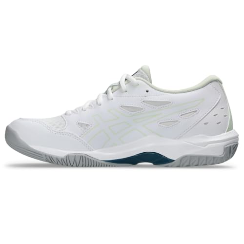 asics أحذية الكرة الطائرة ASICS للنساء Gel-Rocket 11، 10، أبيض/حبر تركوازي - Image 4