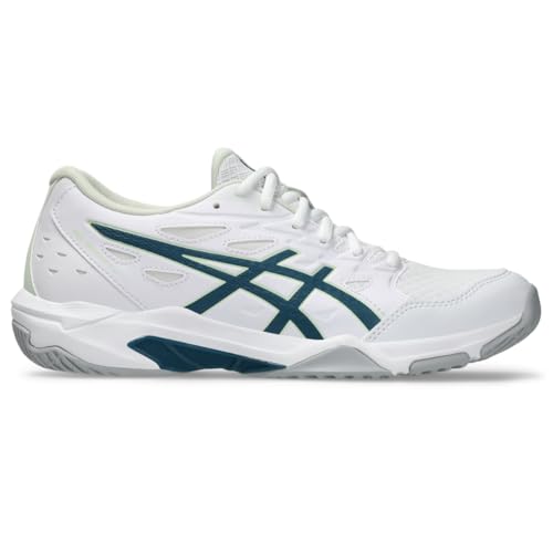 asics أحذية الكرة الطائرة ASICS للنساء Gel-Rocket 11، 10، أبيض/حبر تركوازي - Image 1