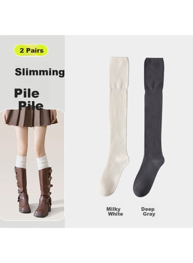 Liberal Ziyouxi Knee-high Socks For Women, Calf-length Slouchy Socks, Antibacterial And Anti-pilling, Autumn Seasonal Segmented Pressure High-elastic Long Socks Boots - Image 1