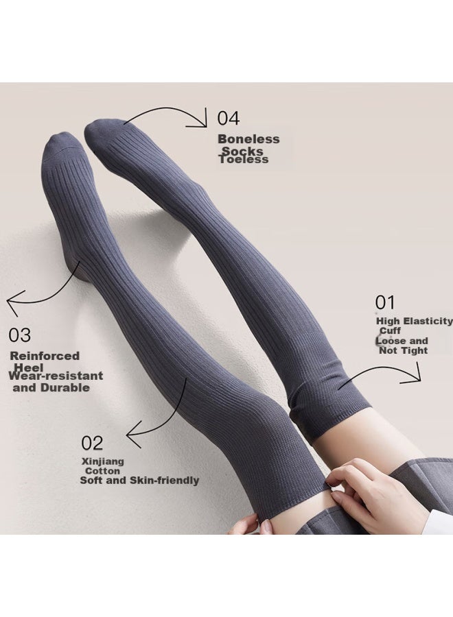 Liberal Ziyouxi Knee-high Socks For Women, Calf-length Slouchy Socks, Antibacterial And Anti-pilling, Autumn Seasonal Segmented Pressure High-elastic Long Socks Boots - Image 2