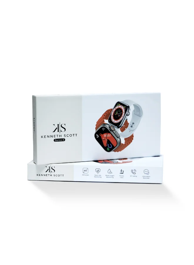 KENNETH SCOTT Kenneth Scott Unisex Multi Color Dial Smart Watch - KS-ULTRA-ORANGE