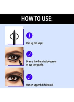 Blue Heaven Blue Heaven 24Hr Stay Matte Pencil Kajal Black Waterproof, Deep Black, Long Lasting And Smudge Proof Eye Makeup, 0.30Gm  - Image 3