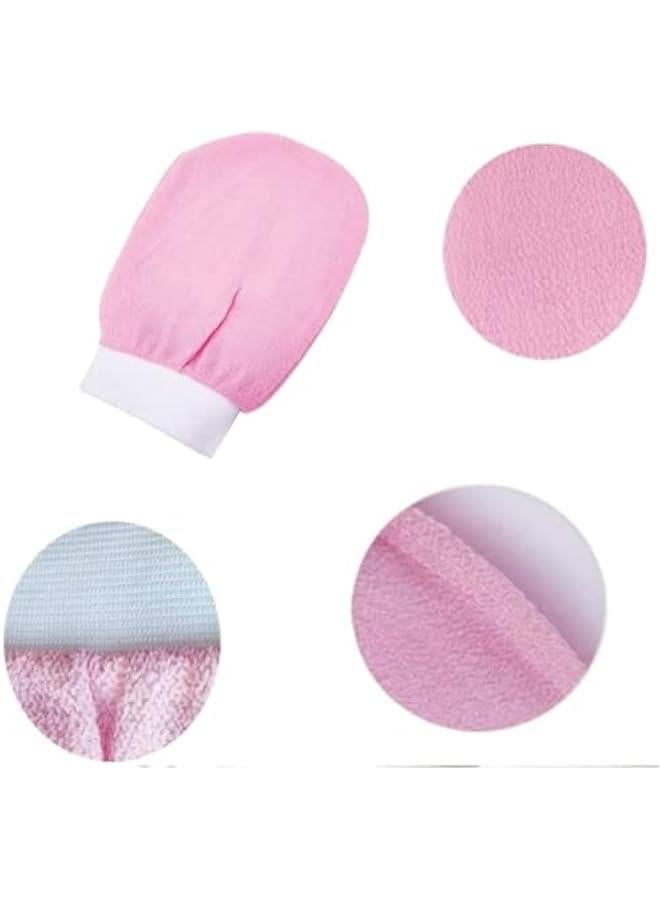 SHOWAY Korean Deep Exfoliating Glove for Body | Exfoliating Body Scrubber for Shower Bath |Body Scrub Gloves for Dead Skin Remover| Exfoliating Mitt Perfect for Wen | Pink - Image 3