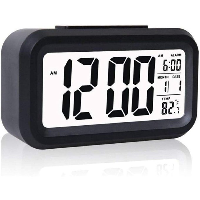 ALARM CLOCK DIGITAL CLOCK TABLE CLOCK ALARM FOR STUDENTS DIGITAL ALARM CLOCK CLOCK FOR STUDY TABLE DIGITAL CLOCK FOR TABLETEMPERATURE SENSOR DATE 14W X 8H CM BLACK DIGITAL BLACK