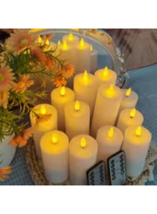 erorex 12-Pack Flameless realistic flickering candle lights - LED Candles with Plastic Wax Caps (No Flame) for Indoor/ use Suitable for Bedside, Weddings, Holidays (Halloween, Christmas, Valentine's) - for & Pets - Image 4