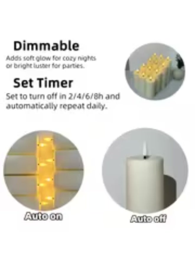 erorex 12-Pack Flameless realistic flickering candle lights - LED Candles with Plastic Wax Caps (No Flame) for Indoor/ use Suitable for Bedside, Weddings, Holidays (Halloween, Christmas, Valentine's) - for & Pets - Image 3