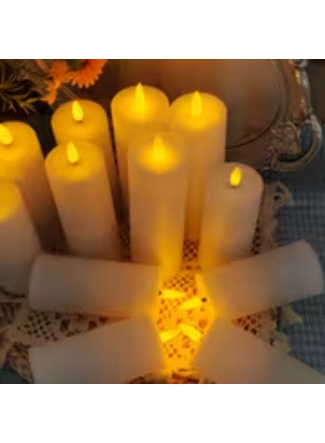 erorex 12-Pack Flameless realistic flickering candle lights - LED Candles with Plastic Wax Caps (No Flame) for Indoor/ use Suitable for Bedside, Weddings, Holidays (Halloween, Christmas, Valentine's) - for & Pets - Image 5