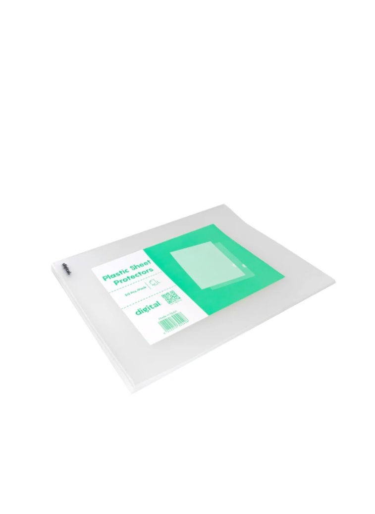Digital Digital Sheet Protectors, L Shape, A4, 50 Pack (Crystal) 