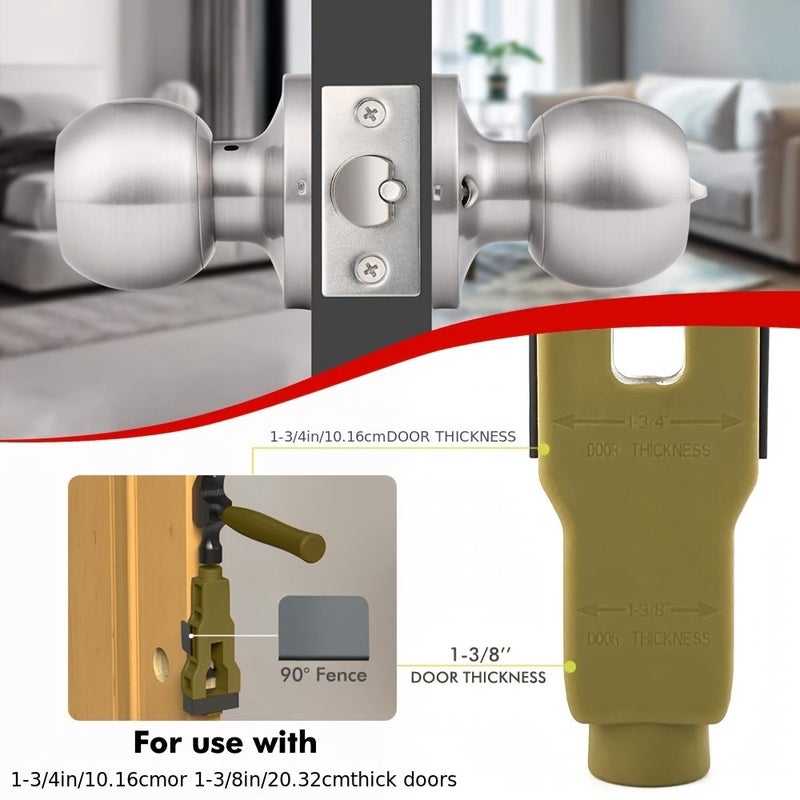 Door Lock Installation Kit Latch Mounting Green For 1 3 8 1 3 4 Inch Doors - Image 5