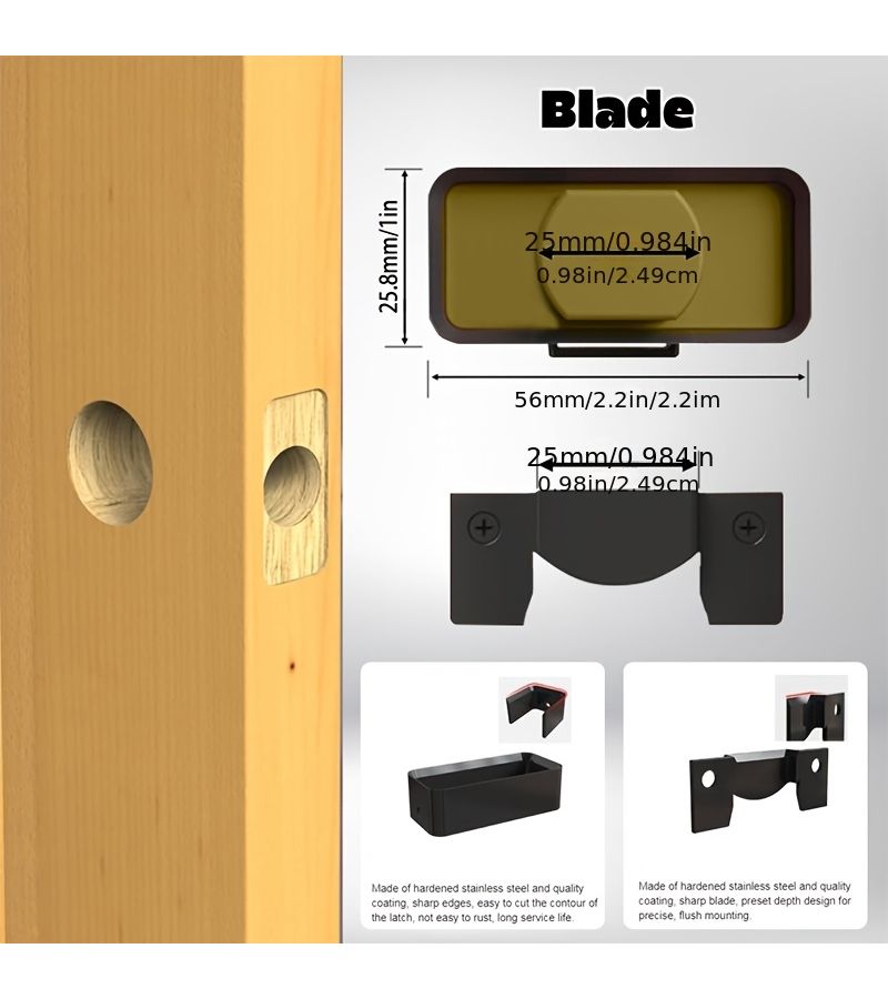 Door Lock Installation Kit Latch Mounting Green For 1 3 8 1 3 4 Inch Doors - Image 4