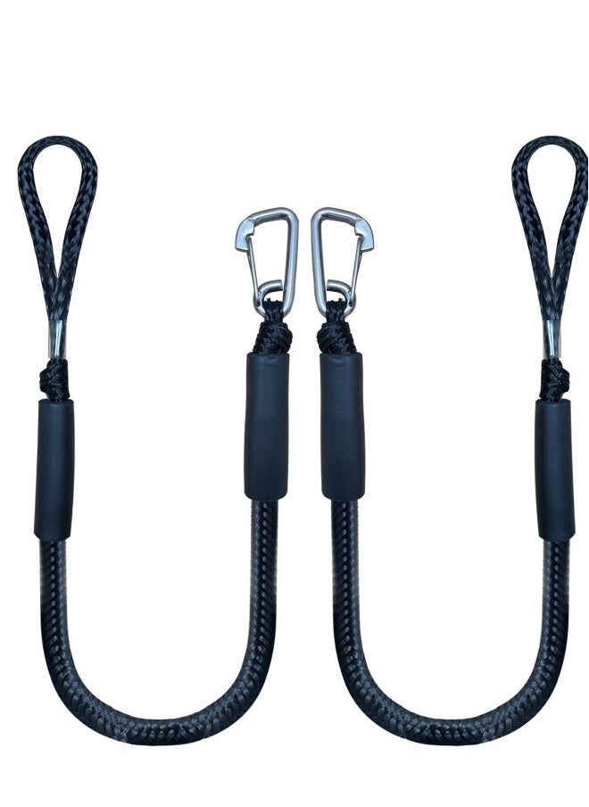 Generic Bungee Dock Line Boat Ropes for Docking Mooring Rope with Stainless Steel Clip Accessories Boats PWC, Built in Snubber, Kayak, Watercraft,SeaDoo,Jet Ski, Pontoon, Canoe, Power 2-Pack  - Image 1