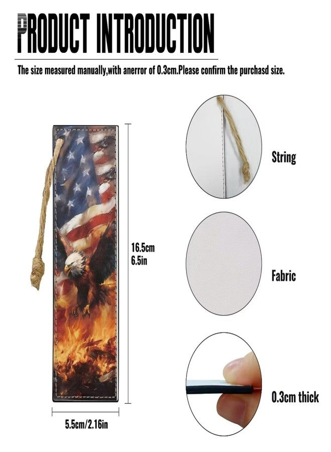 Mintulipy 2 Pack Leather American Flag Eagle Bookmarks for Teachers, Students, Book Lovers - Image 5