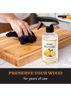 Clark's CLARK'S Natural Cutting Board Spray Cleaner, with Microfiber Cloth, for Wood Countertop - Pure Ingredients Filtered Water, Distilled Vinegar, Castile Soap, Lemon & Orange Citrus Oil Extracts, 12oz  - Image 3